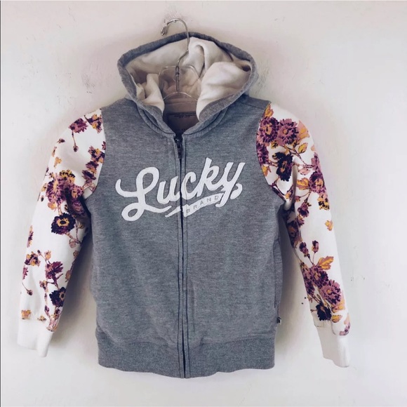 Lucky Brand Girls Long Sleeve Zip Up Hoody